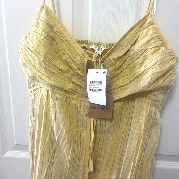 Blu Pepper Stripe Tie Front Empire Waist Maxi Dress - Picture 7 of 12